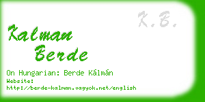 kalman berde business card